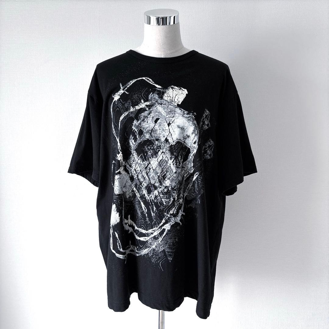 YohjiYamamoto 23ss スカルローズTシャツ 髑髏&薔薇&有刺鉄線