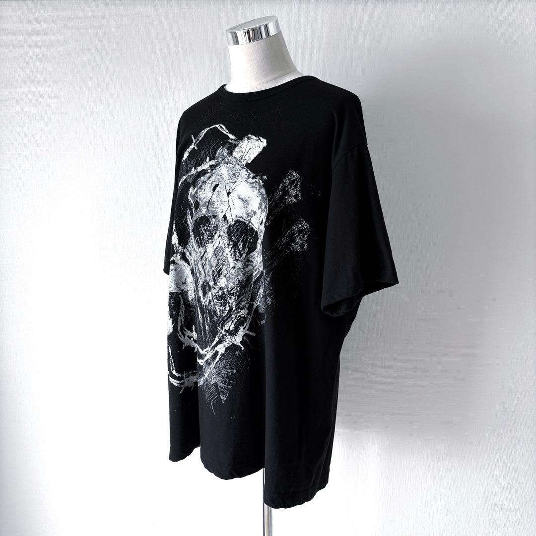 YohjiYamamoto 23ss スカルローズTシャツ 髑髏&薔薇&有刺鉄線