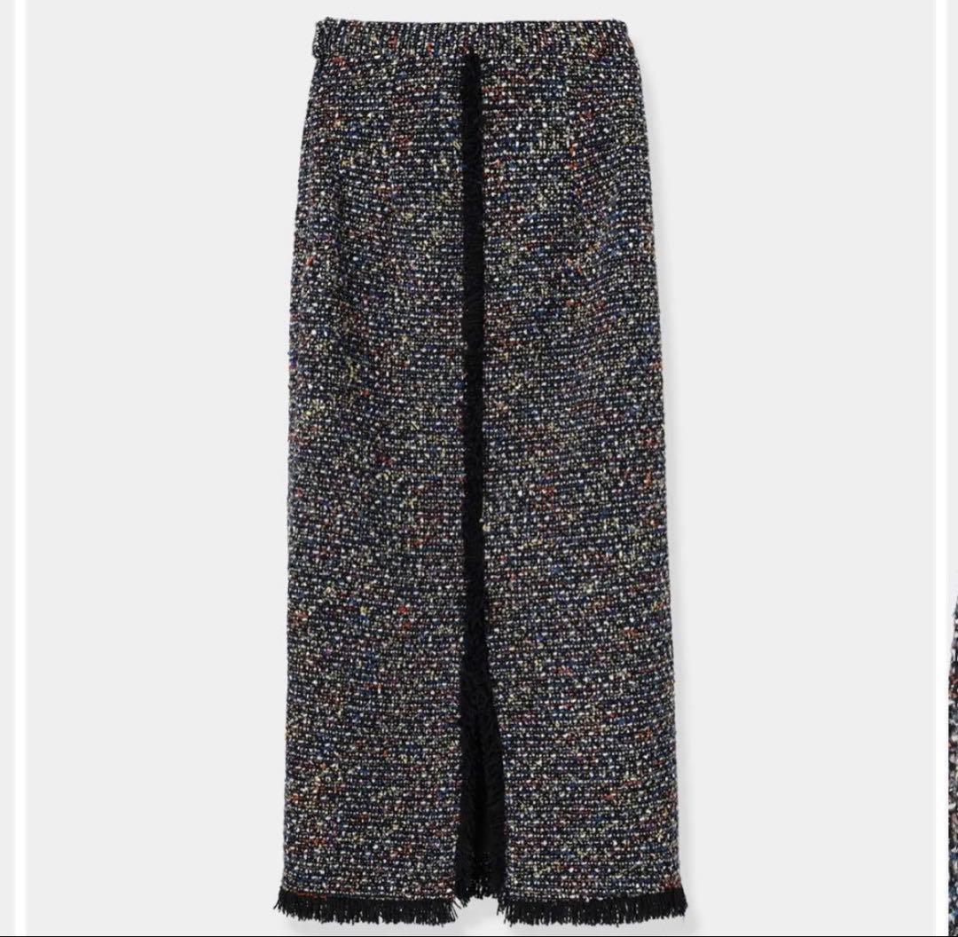 L’AUBE BLANC Mix tweed Pencil skirt スカート
