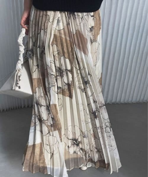 美品 Ameri HOLLY VINTAGE PLEATS SKIRT M 花柄