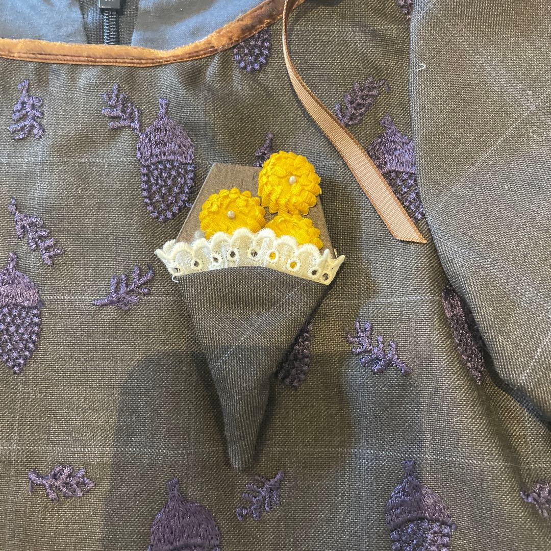 ミナペルホネンdonguri 刺繍セレモニーワンピース　80