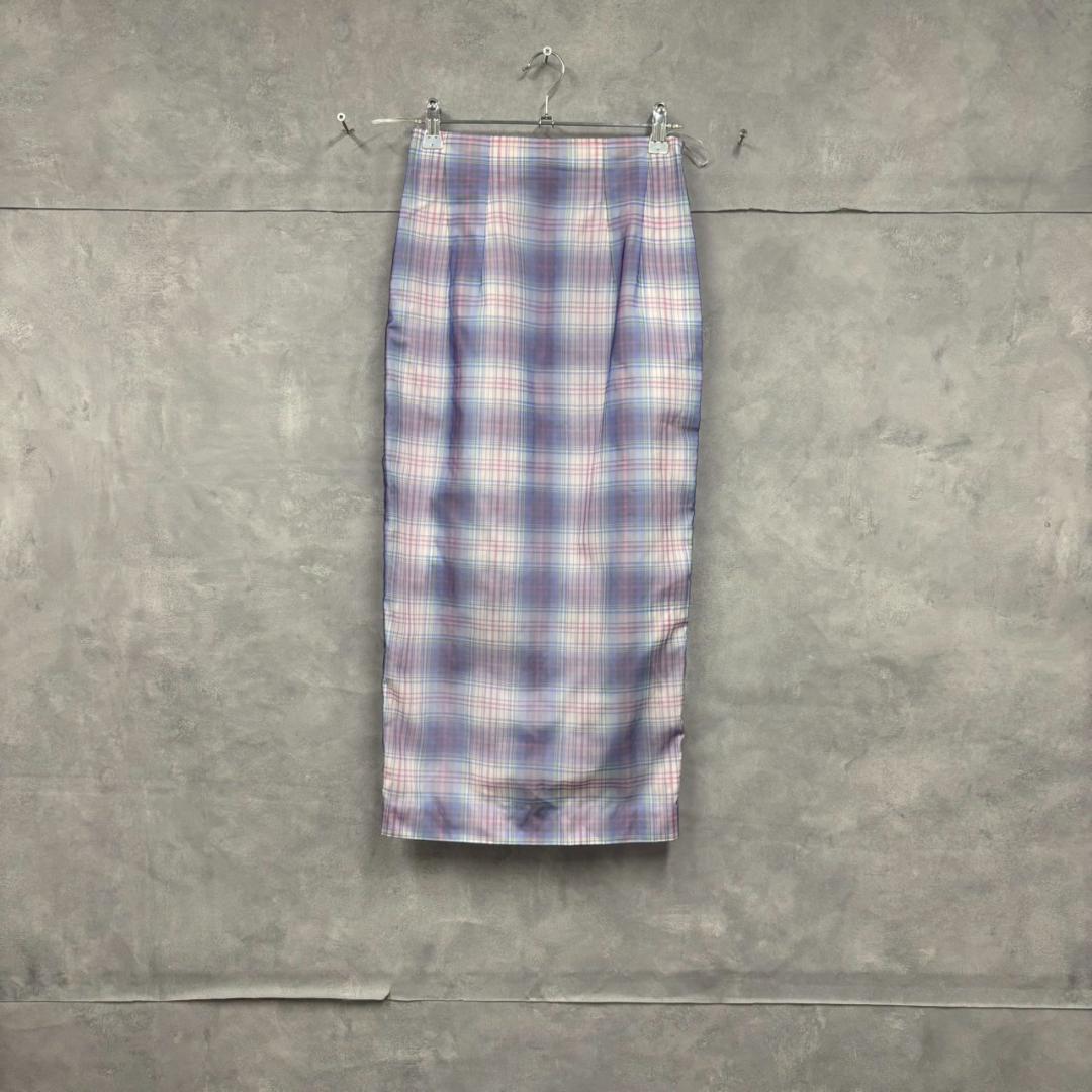 JIL SANDER チェック 後ろスリット タイト スカート N1444