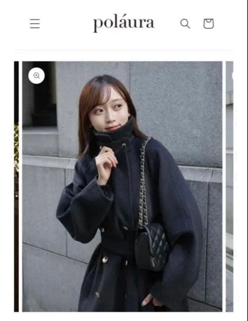 【美品】polāura ポローラ　ウールロングトレンチコート ケープ付