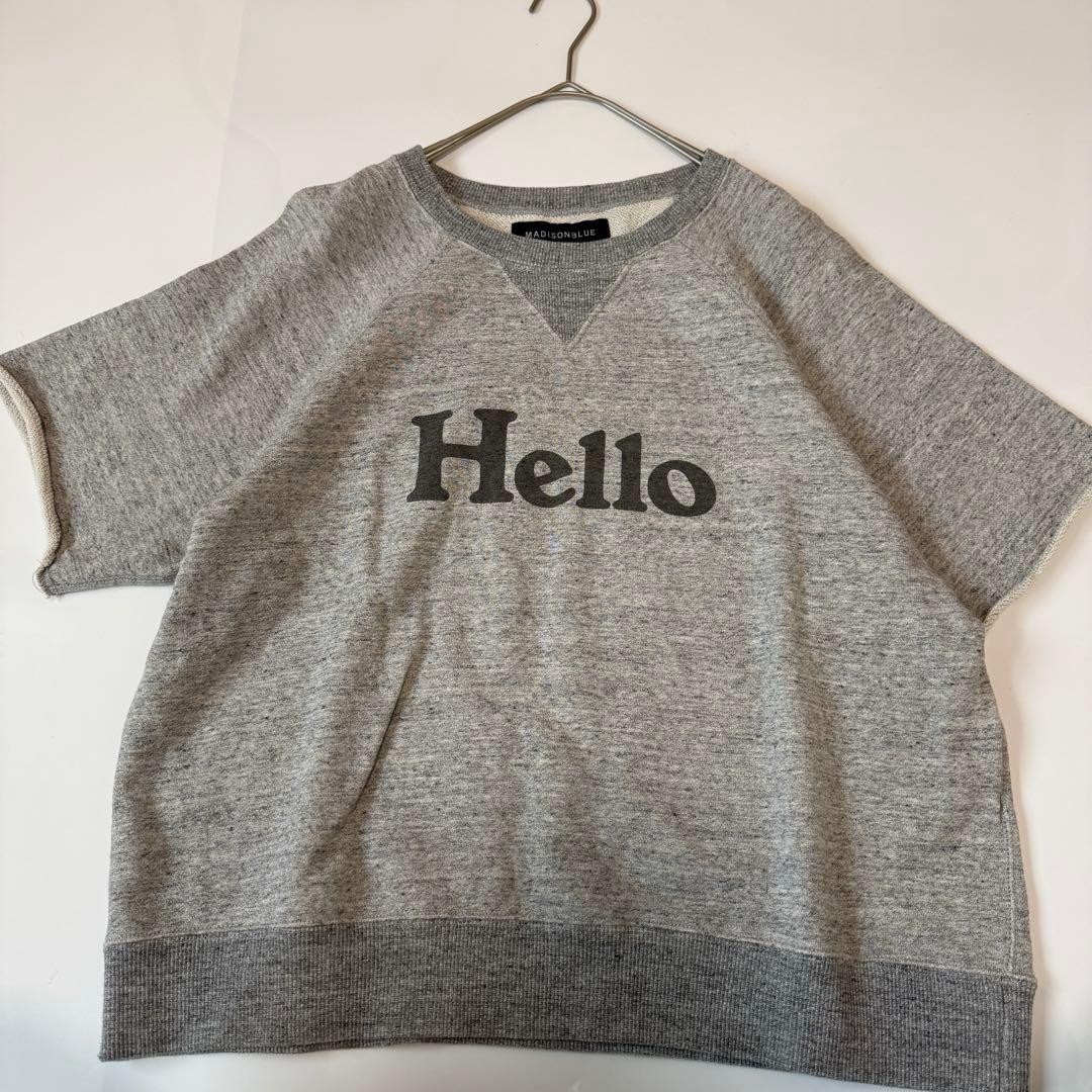 マディソンブルー　HELLO SWEAT S　半袖　スウェット　グレー　00