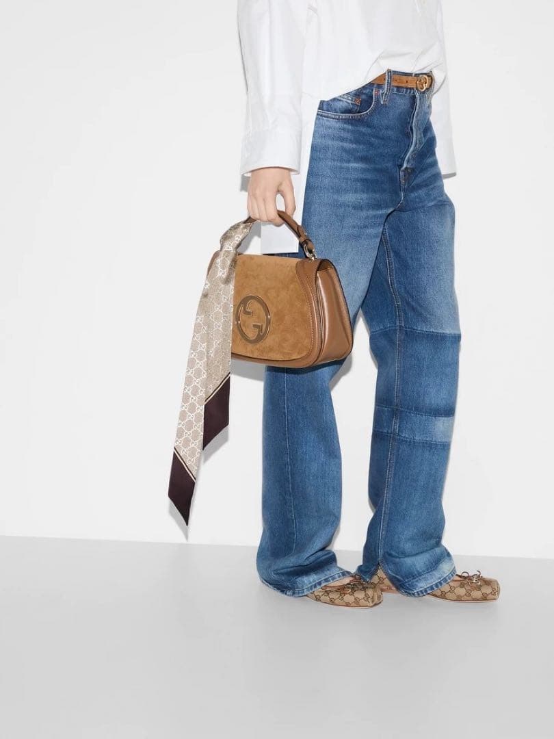 GUCCI グッチ GG柄 シルク スカーフ リボン シルク100%