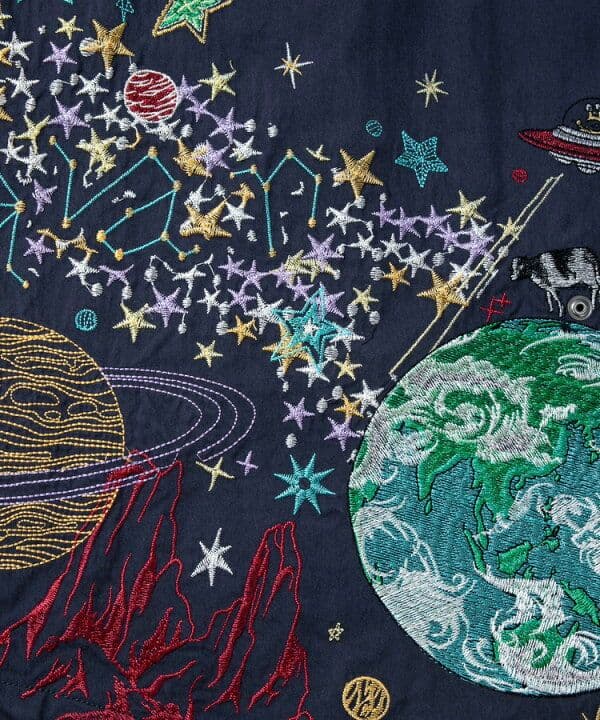 ★専用★goslowcaravan ナイロンパネル刺繍モッズコート ネイビー M
