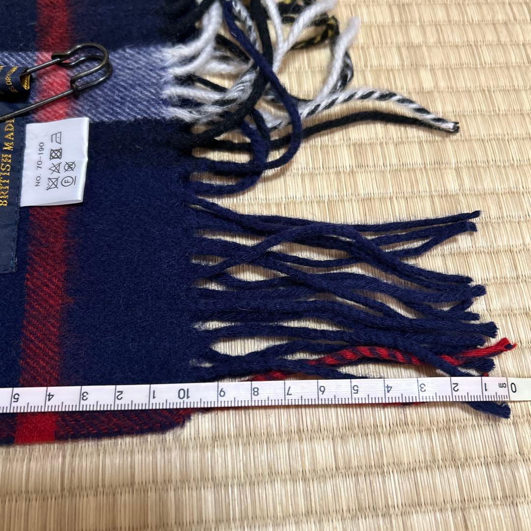TWEEDMILL ウール100% ネイビーチェックストール イギリス製