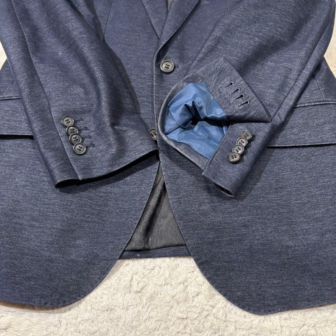 《美品》KATHARINE HAMNETT ペイズリー柄 デニム テーラードXL