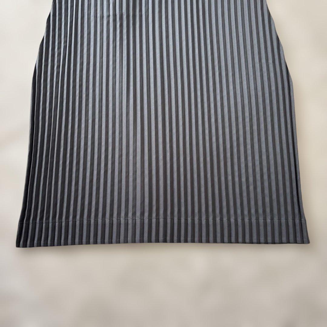 【バルーン型】美品　イッセイミヤケ　プリーツロングスカートM ダークグレー