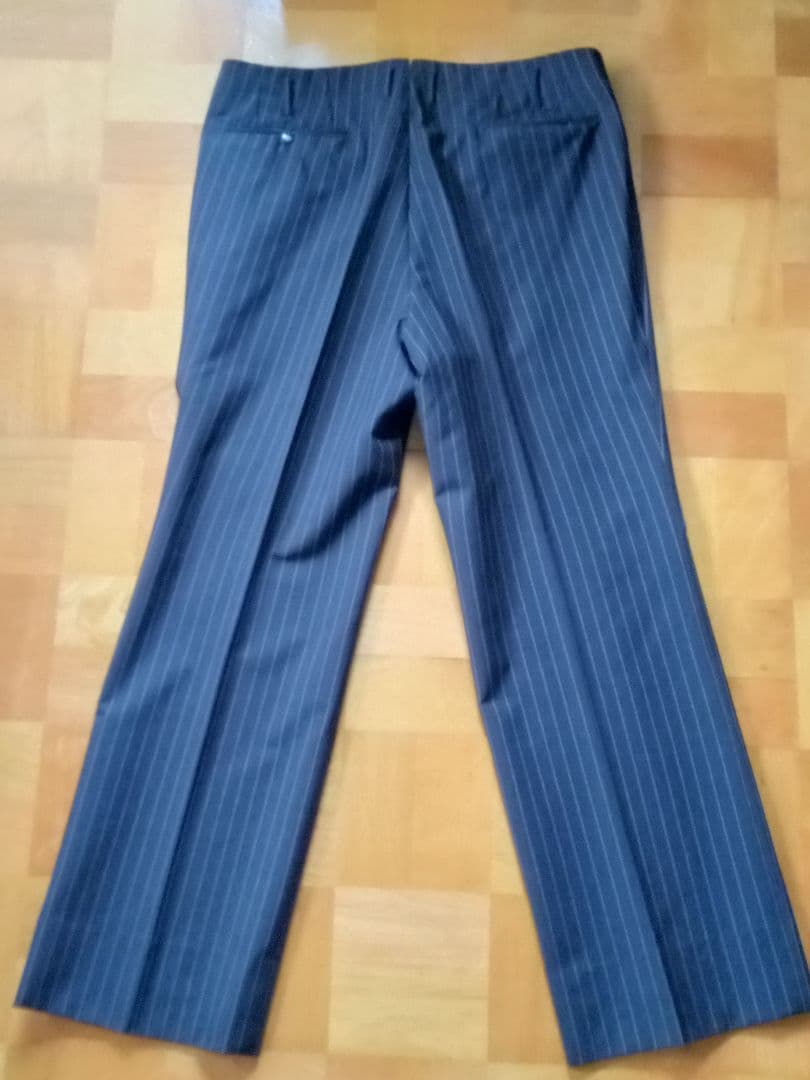 オーダーメイド スーツ スリーピース ダークブラウン ストライプ柄 L XL