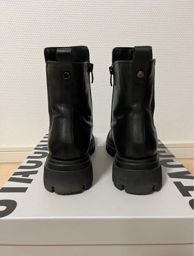【美品】STACCATO スタッカート 黒レザー サイドゴアブーツ 厚底24cm