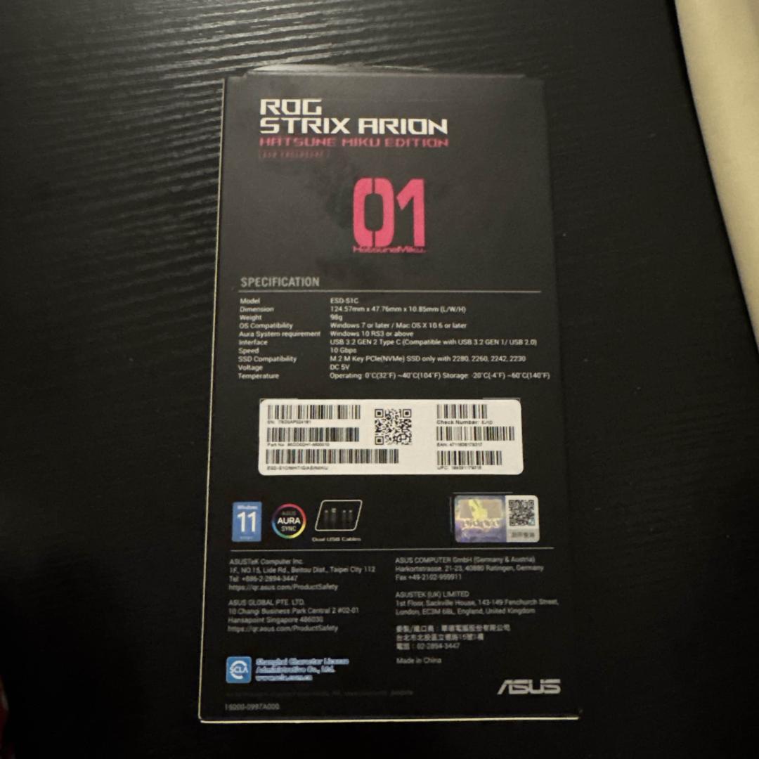 H*3様 ASUS香港代理 ROG Strix Arion Miku Editi