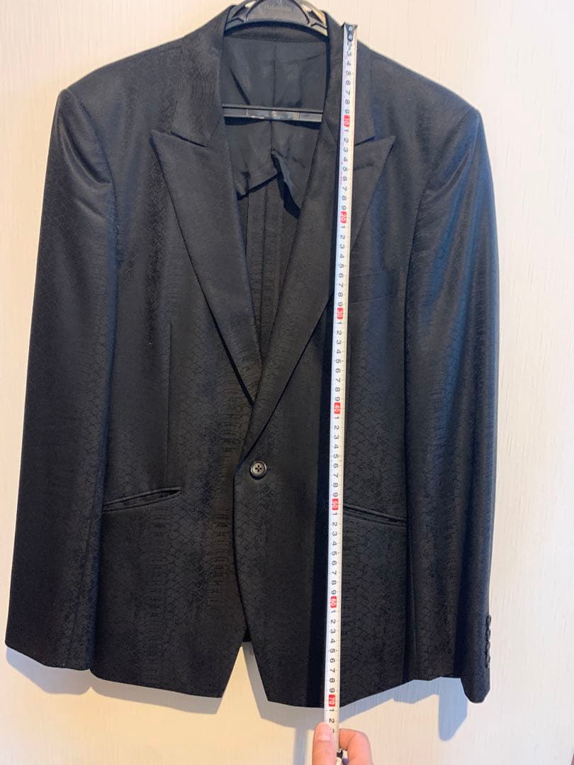 【5351 Pour Les Hommes】ブラック蛇柄　テーラードジャケット