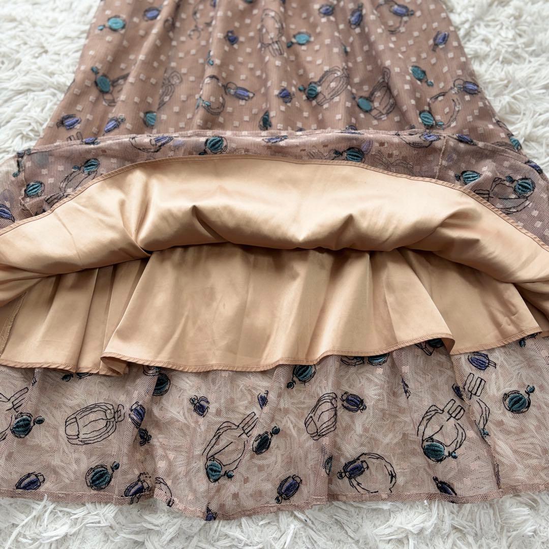【華 様グレースコンチネンタル】ダイアグラム コスメ刺繍チュールスカーのみ 36
