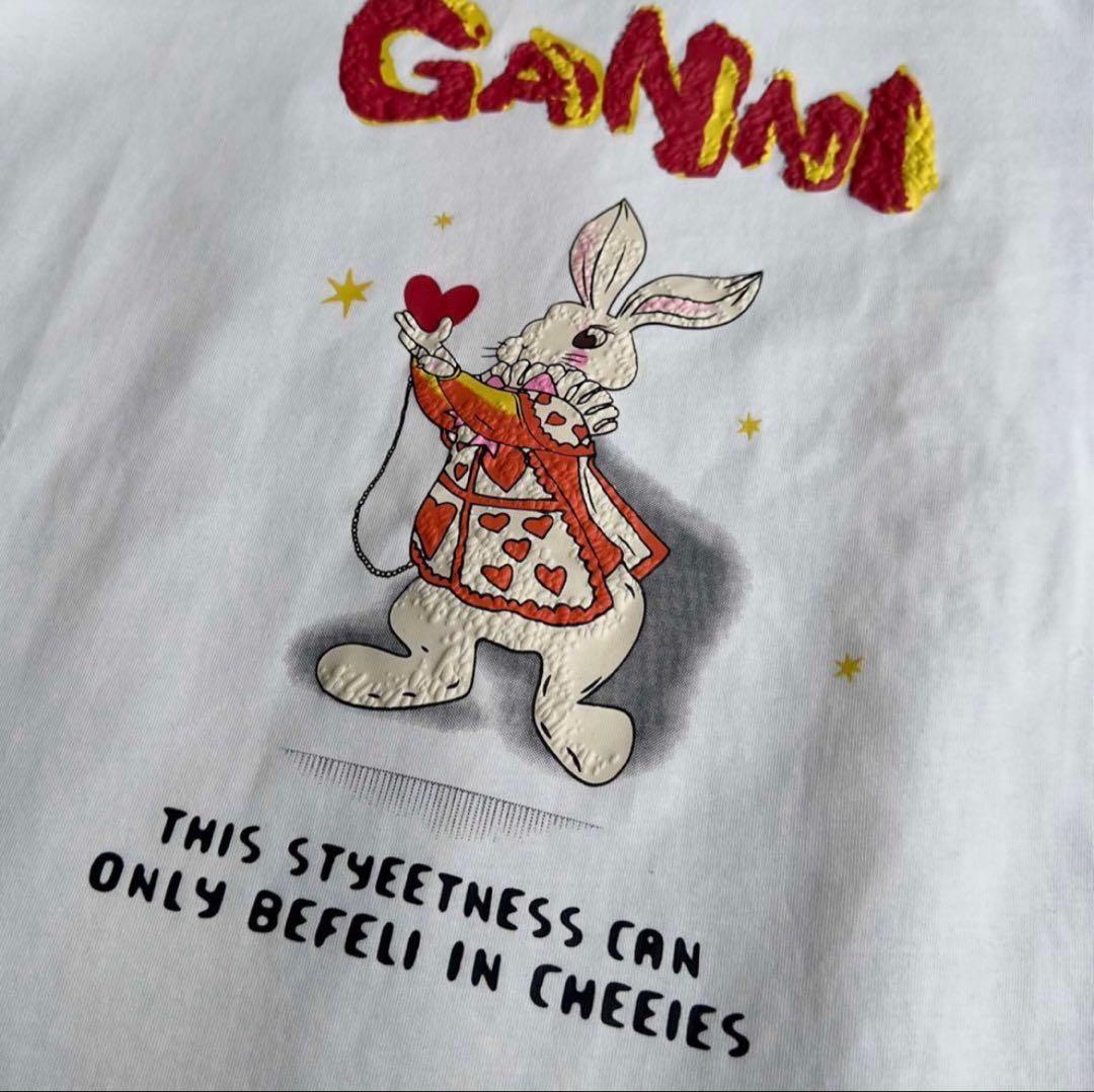 GANNI ウサギイラスト Tシャツ