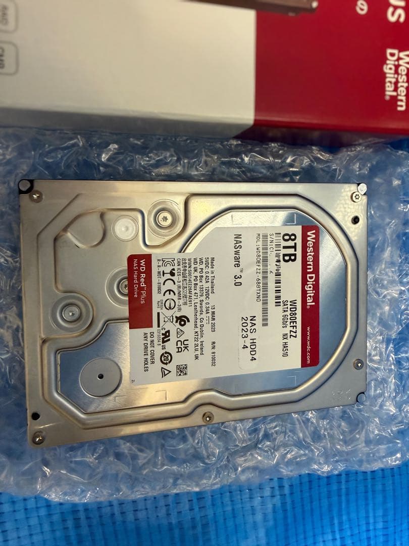中古　WD Red Plus 8TB HDD WD80EFZZ 1台