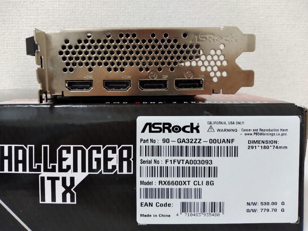 グラフィックボード・グラボ・ビデオカード ASRock RX6600 XT Challenger ITX 8G