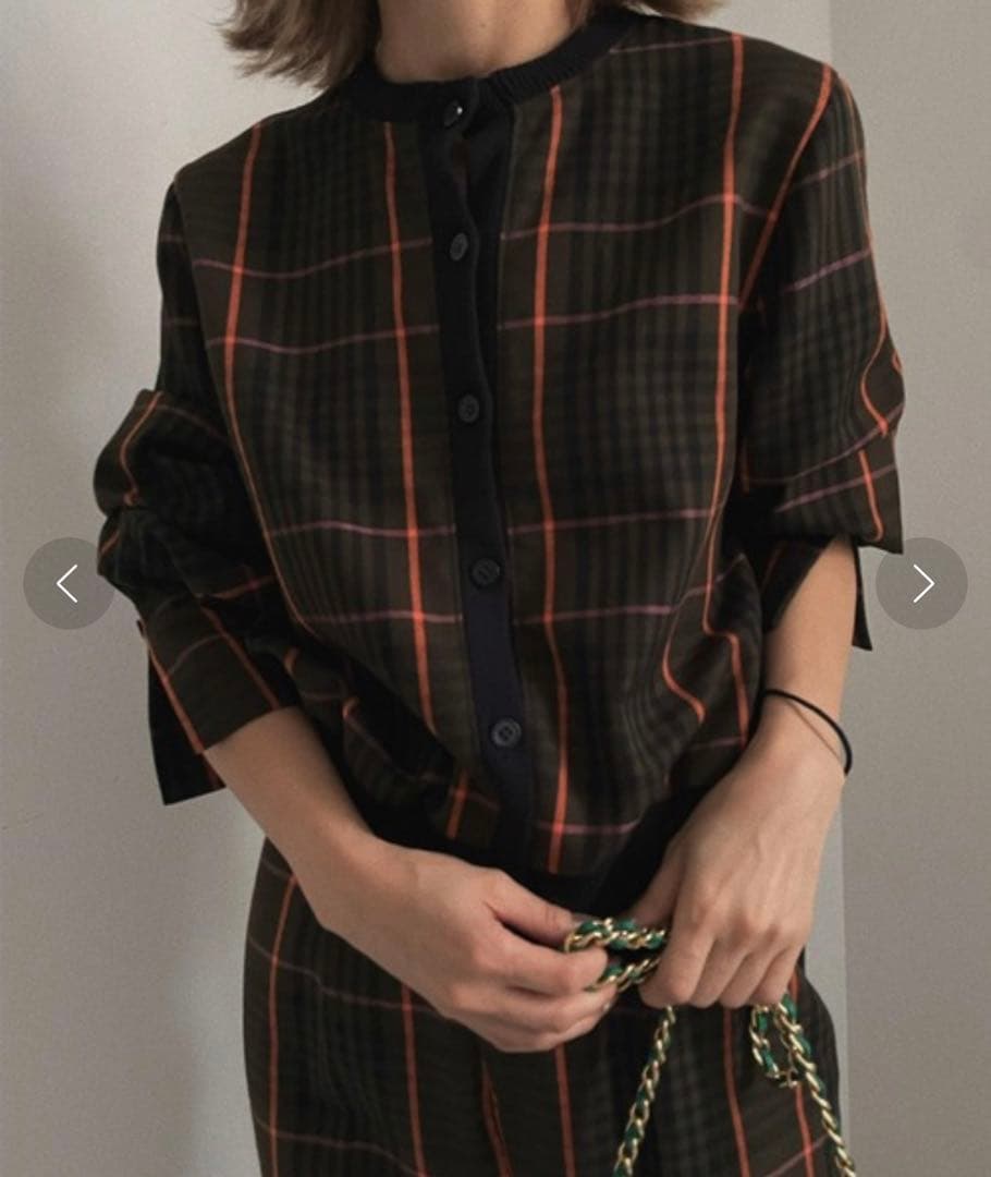 【美品】AMERI CHEERFUL CHECK TOP チェック トップス