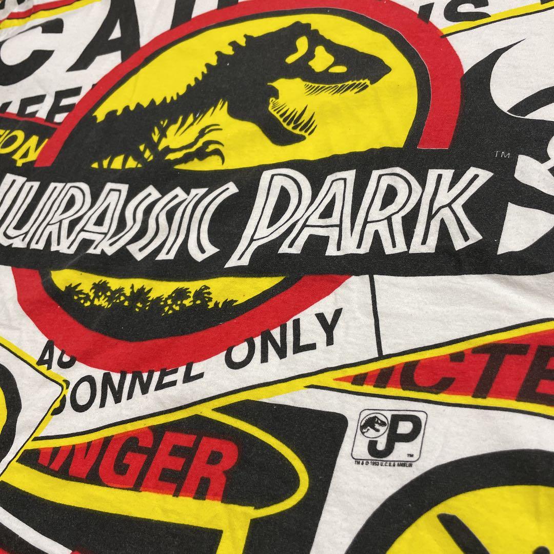 90sジュラシックパークヴィンテージTシャツ総柄映画ユニバーサルスタジオ恐竜