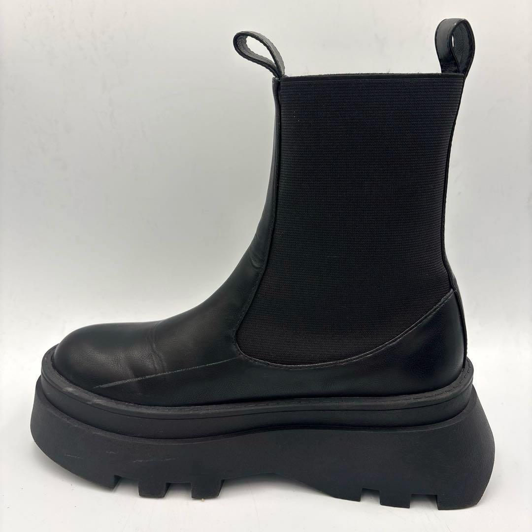 シールームリンMouldSoleサイドゴアショートブーツ【S】22.5～23 黒