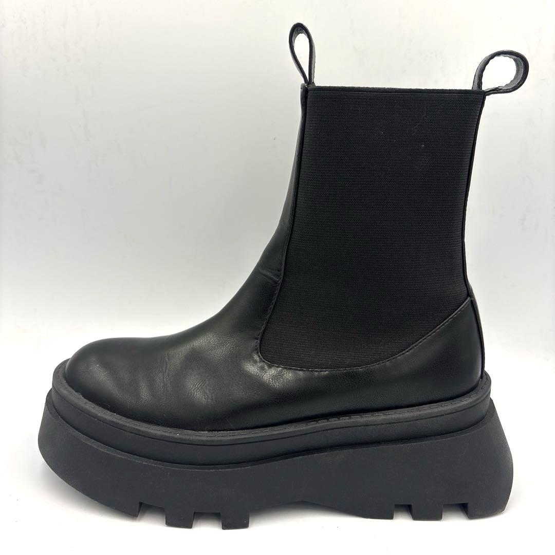 シールームリンMouldSoleサイドゴアショートブーツ【S】22.5～23 黒