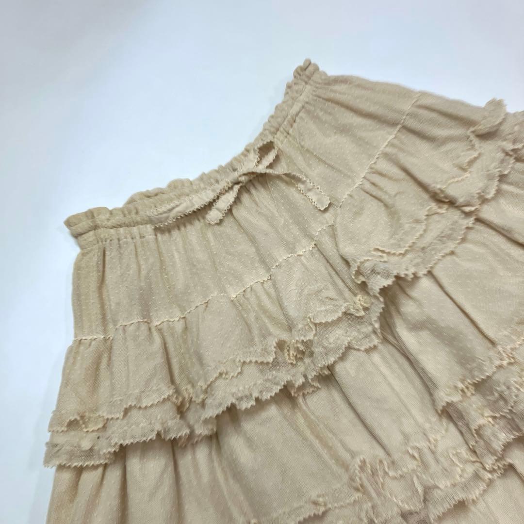 は*な様 【美品】ピンクハウス 生成 豪華ドットチュール段々スカート