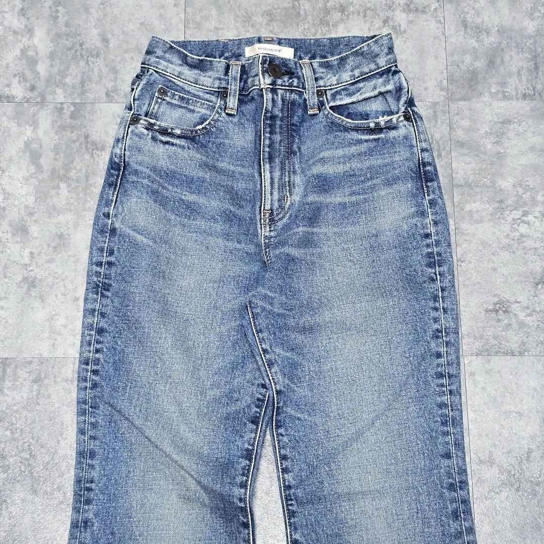 MOUSSY MVS FLARE デニムパンツ 24 ハイウエスト 美脚