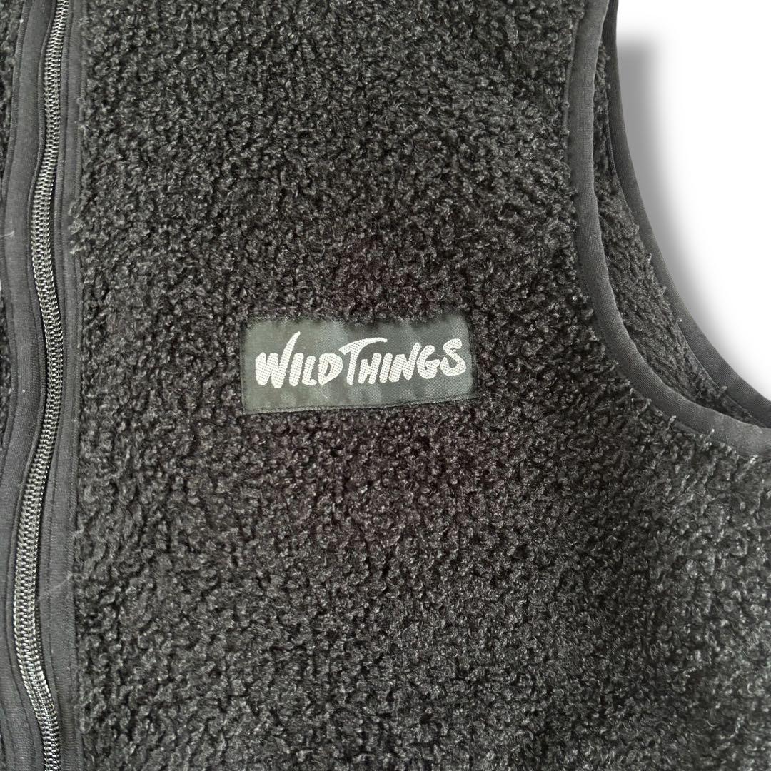 【名作】WILDTHINGS POLARTEC ボアベスト ブラック フリース