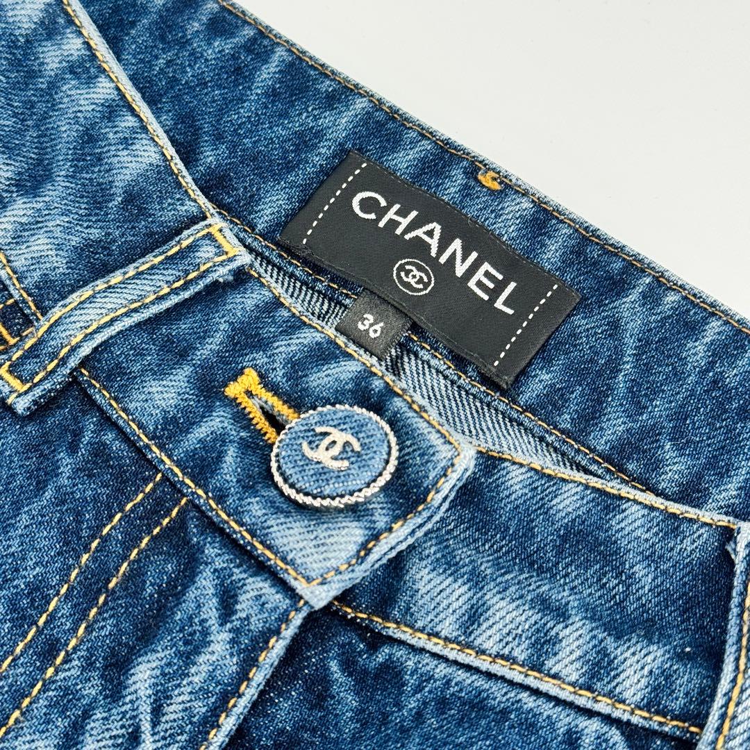 CHANEL シャネル 2024AW デニム 刺繍ロゴ ココ