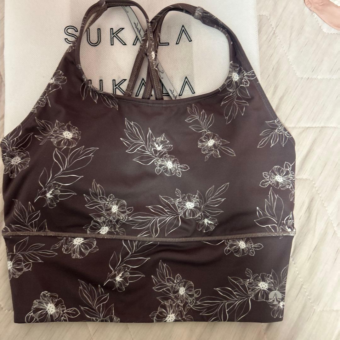 SUKALA 花柄ブラウンヨガウェアset