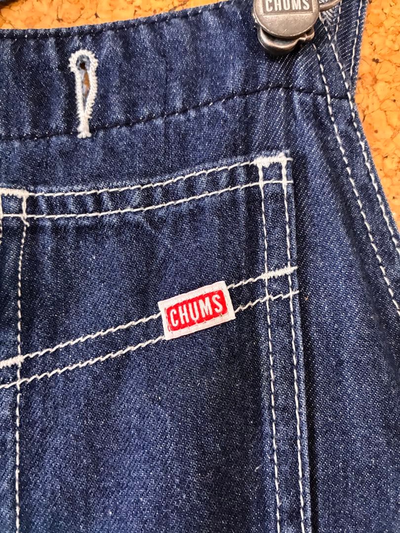 CHUMS チャムス ロング フレア デニム ジャンパースカート サロペット Ｌ