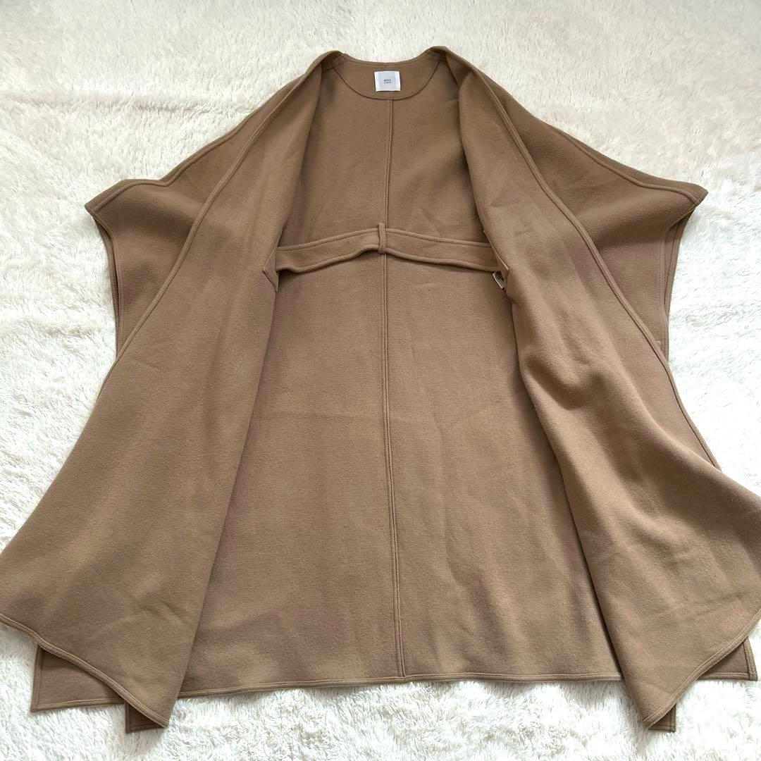 IENA LA BOUCLE ダブルフェイスケープコート　リボンベルト マキシ丈