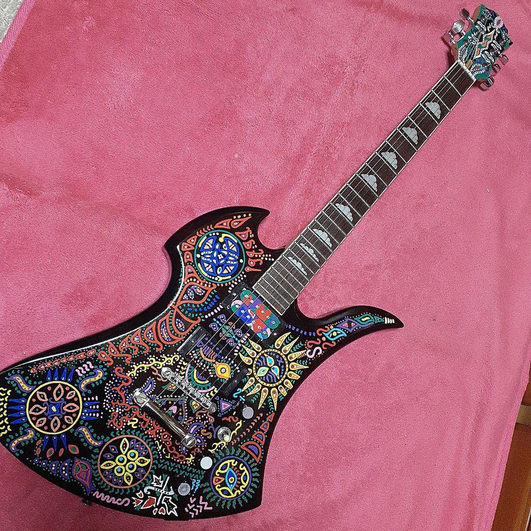 【良・美品】サイケペイント・hideモデル。モッキンバードエレキギター。