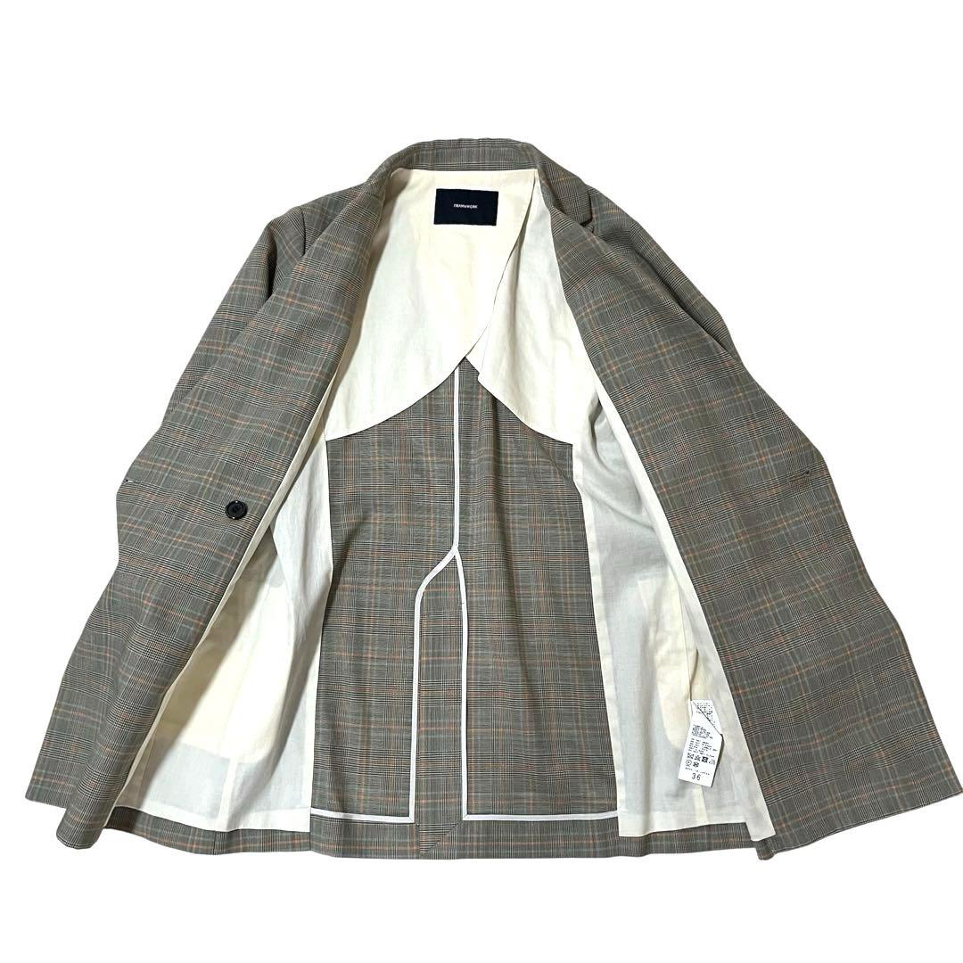 FRAMeWORK グレンチェック ダブルジャケット 金ボタン　人気　36 美品