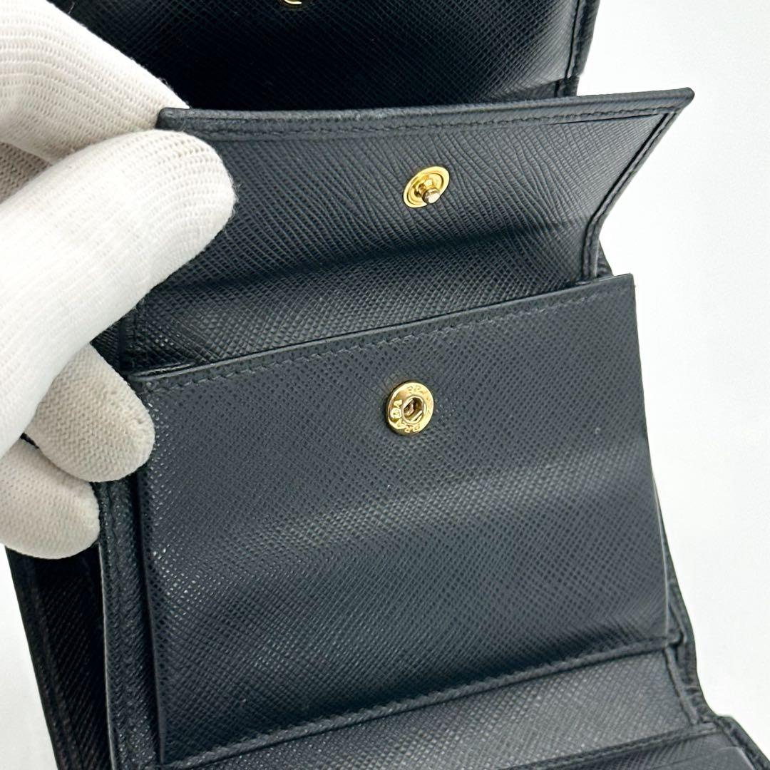【箱付き・RFID】プラダ サフィアーノ フィオッコ リボン 三つ折り ミニ