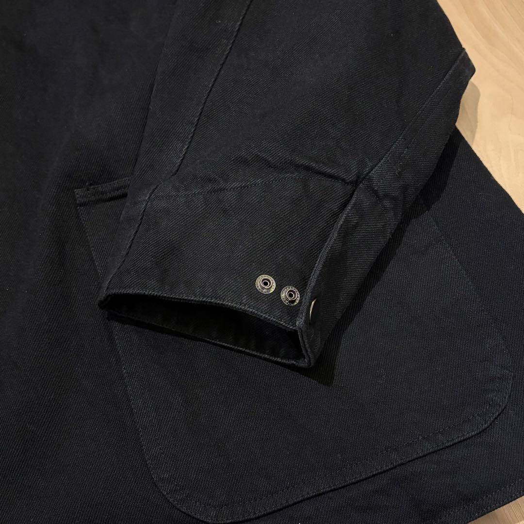 Denim leather jacket /カバーオール / Black