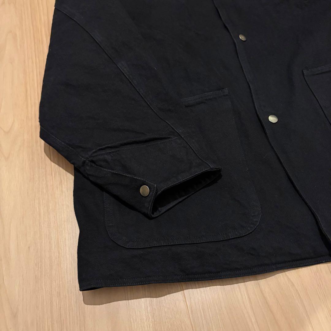 Denim leather jacket /カバーオール / Black