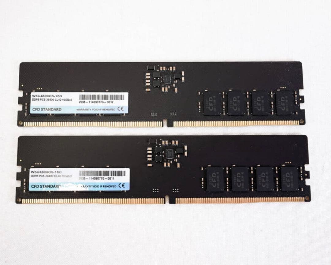 ジャンク CFD DDR5 4800 UDIMM メモリ 32GB 16GB*2