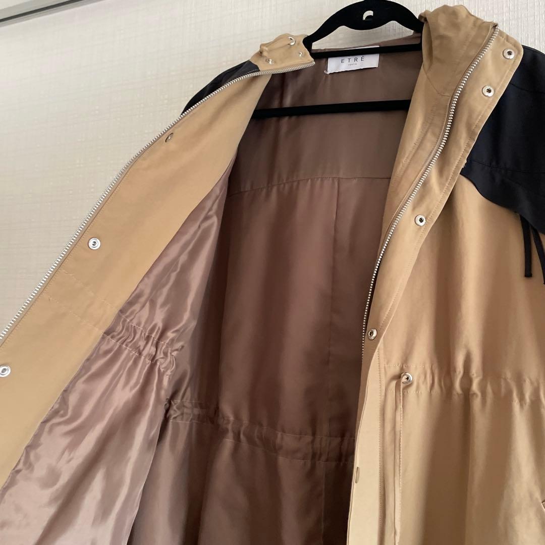 ETRE TOKYO バイカラーフードロングコート 定価38,900円