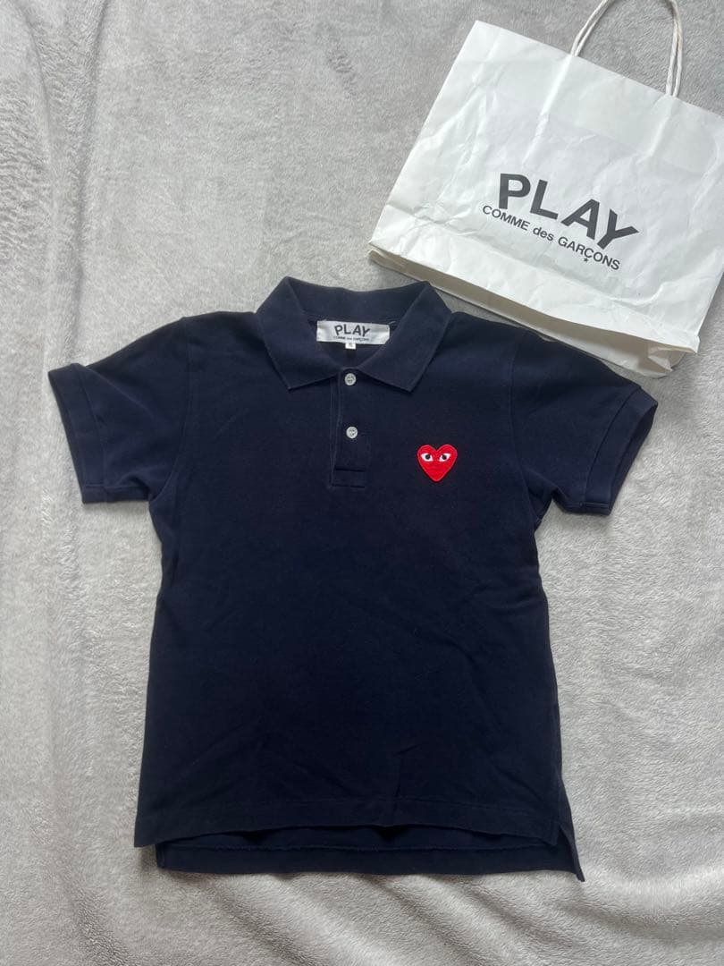 【正規品】COMME des GARÇONS PLAY ネイビー　ポロシャツ S