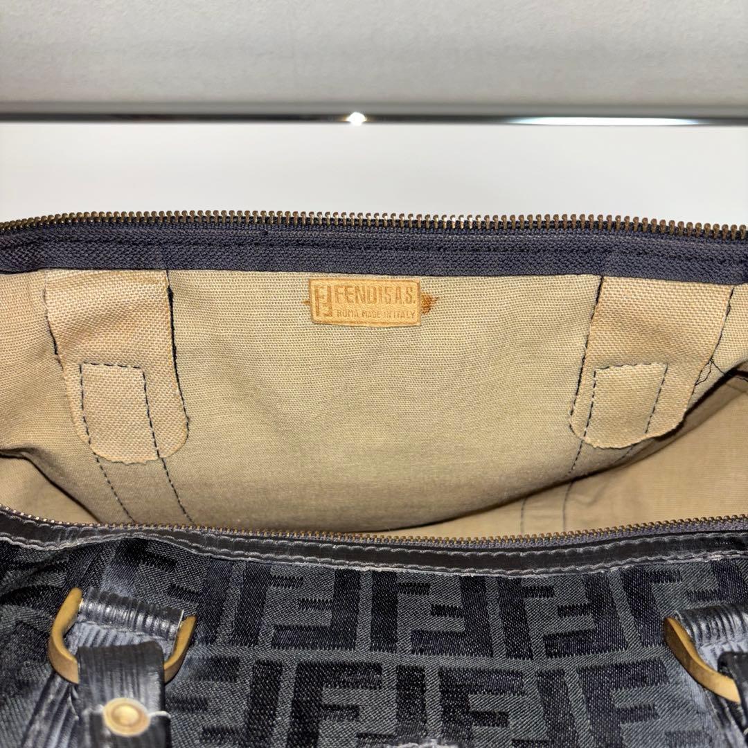 【FENDI】ズッカ柄 ボストンバッグ ブラック ヴィンテージ