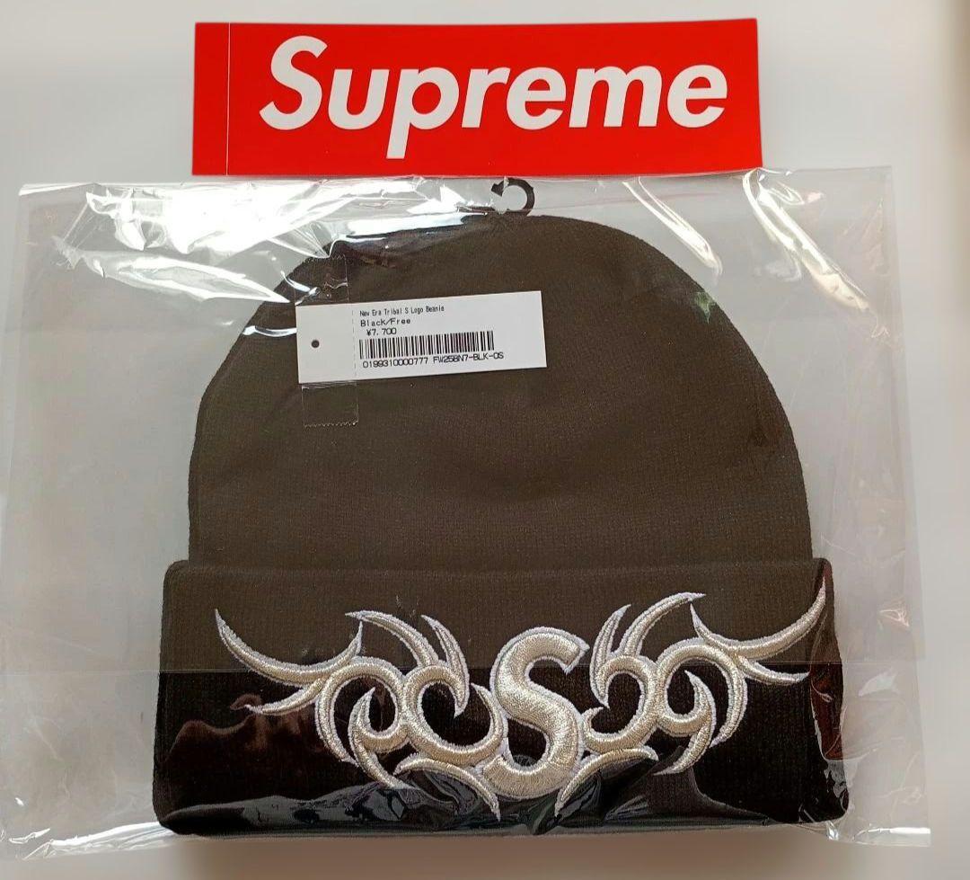 Supreme / NEW ERA TRIBAL S LOGO BEANIE 黒