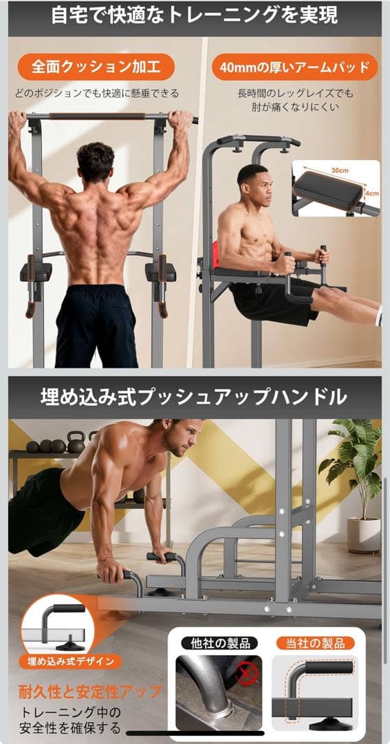 懸垂マシン懸垂バー ぶらさがり健康器 筋トレ器具 耐荷重180kg