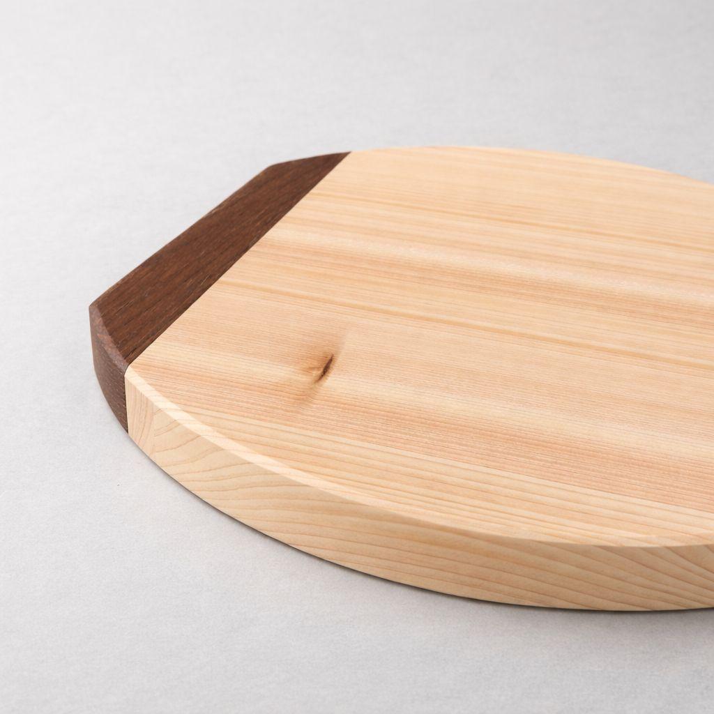 【アウトレット品】ひのき×チークのまな板○32cm 自立タイプ