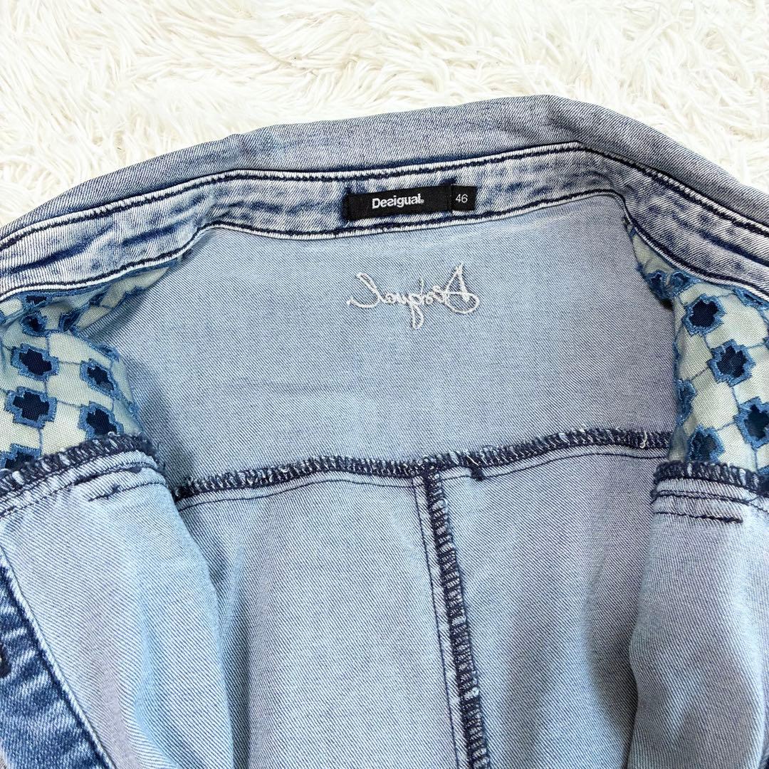 未使用級✨Desigual デニムドッキングワンピース マルチカラー 3XL