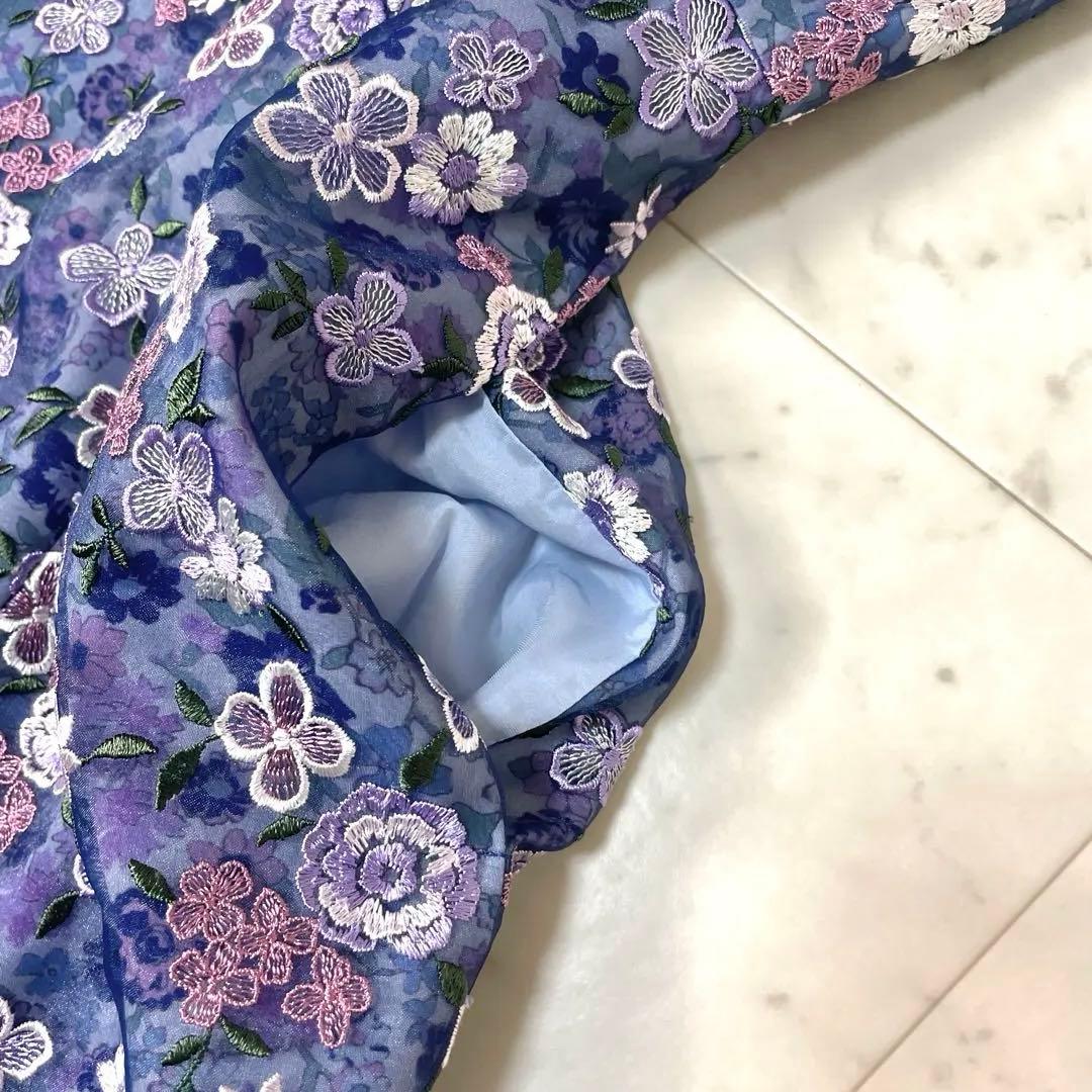【極美品】定価11万 トッカ ANNAドレス 完全受注生産 希少 総刺繍 0紫