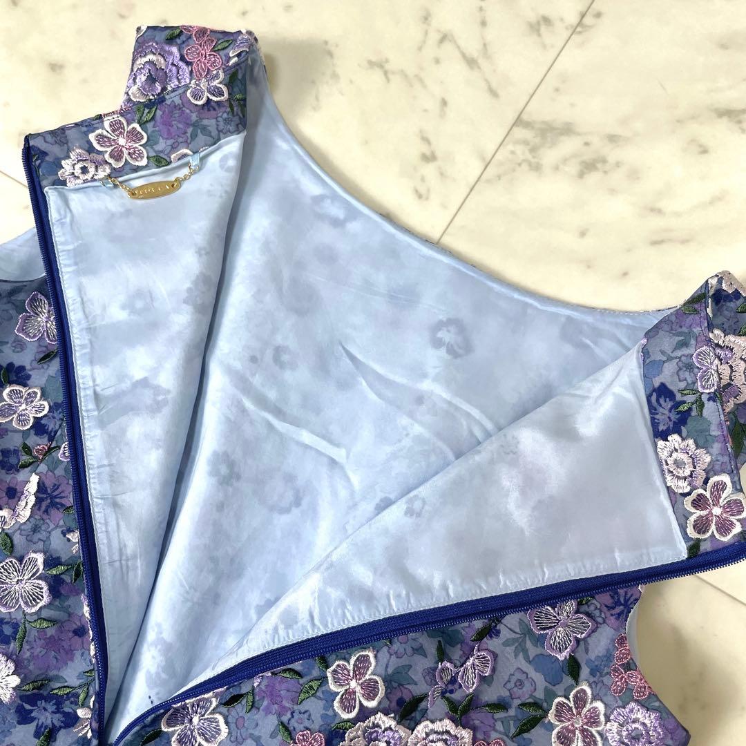 【極美品】定価11万 トッカ ANNAドレス 完全受注生産 希少 総刺繍 0紫