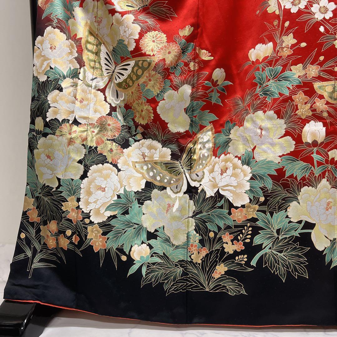 振袖　金彩　梅花　蝶　菊花　牡丹　桔梗　着物　101tz
