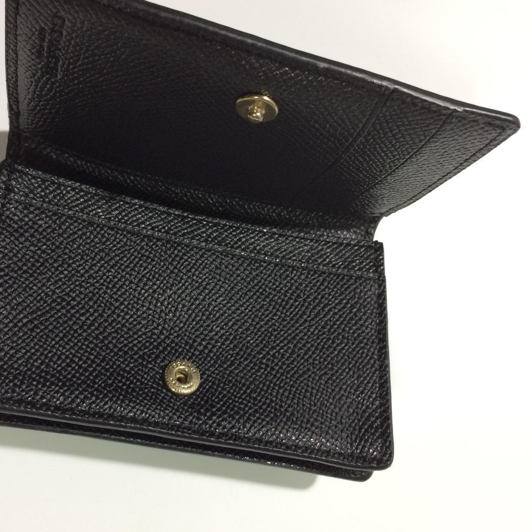 【極美品】COACH コーチ 名刺入れ カードケース クロスグレインレザー 黒