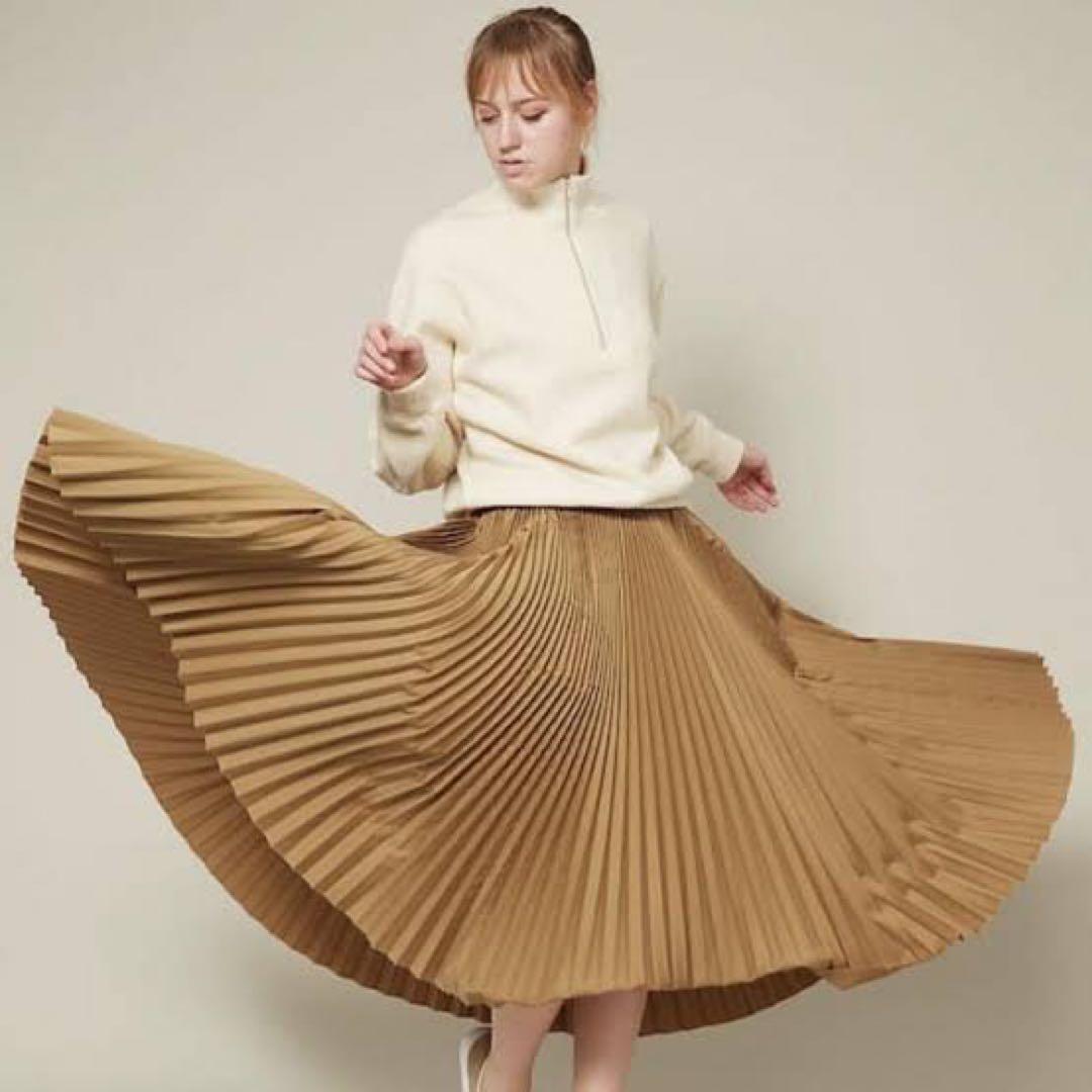 未使用品✨YLEVE チノロングプリーツスカート サイズ1 ベージュ マキシ丈